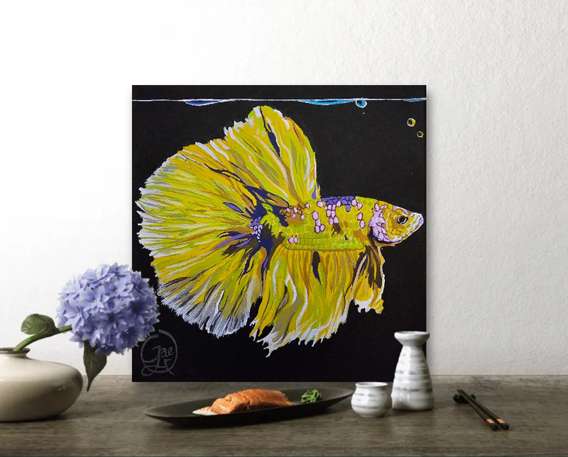 Betta Fish acrylic painting