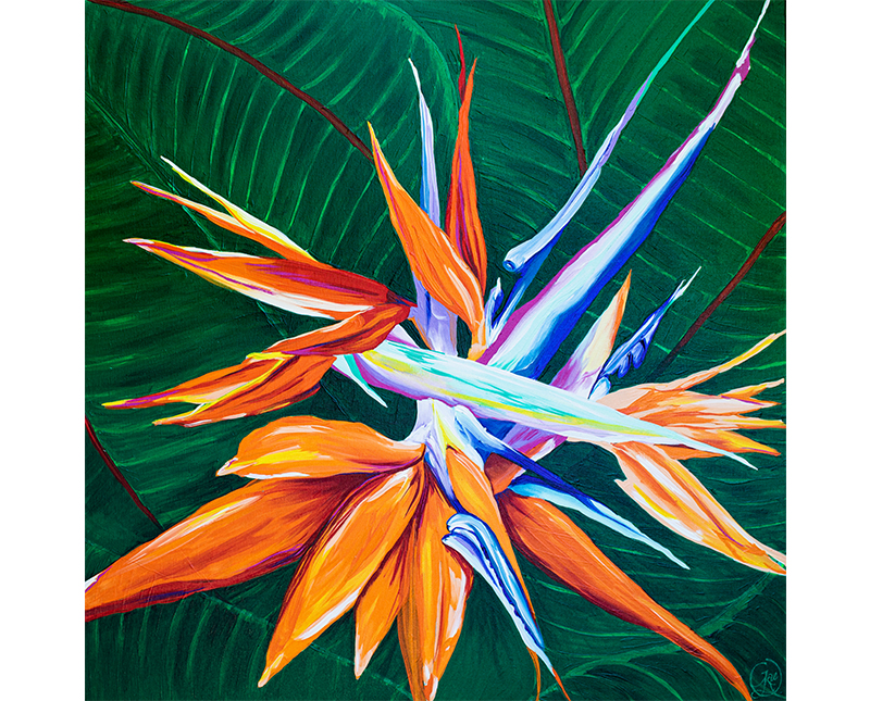 Paradise plant acrylic painting