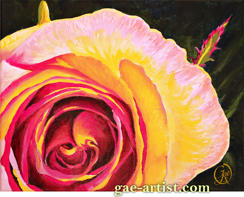 Rose acrylic painting