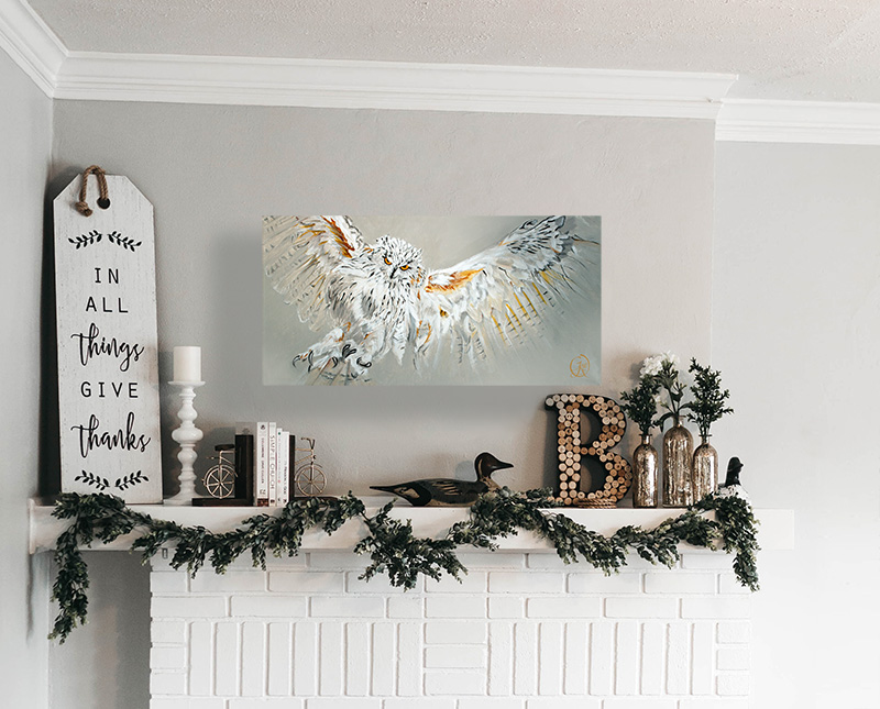 White Owl acrylic painting